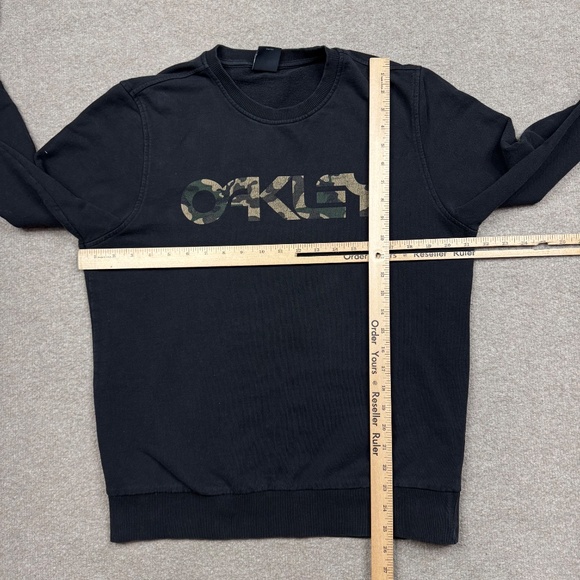 Oakley Sweatshirt Men's Size L Black Long Sleeve Pullover Camouflage Spell Out - Picture 5 of 7